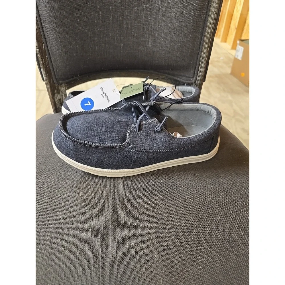 Goodfellow & Co Mens Boat Shoes Navy Blue Denim Slip On Loafers Size 7 NIB‎